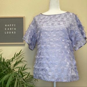 Banana Republic Polka Dot Fringe Lilac Top